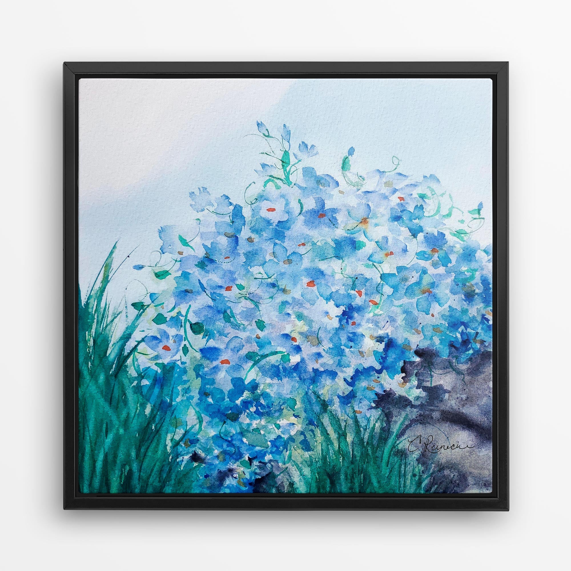 Forget Me Not Wall Art Print on Canvas by Conni Reinecke