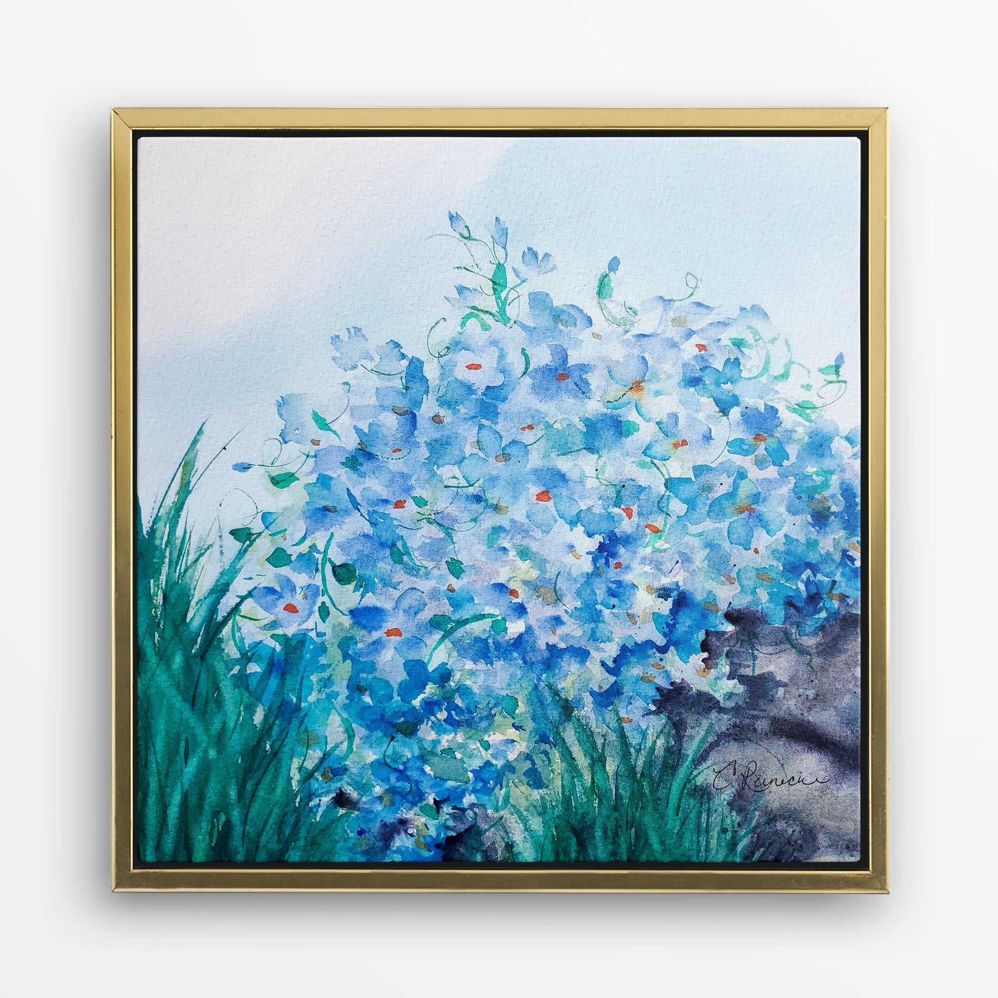 Forget Me Not Wall Art Print on Canvas by Conni Reinecke