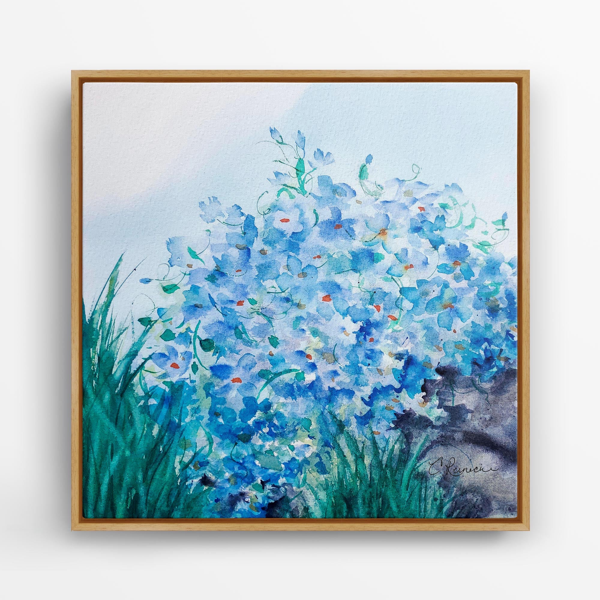 Forget Me Not Wall Art Print on Canvas by Conni Reinecke