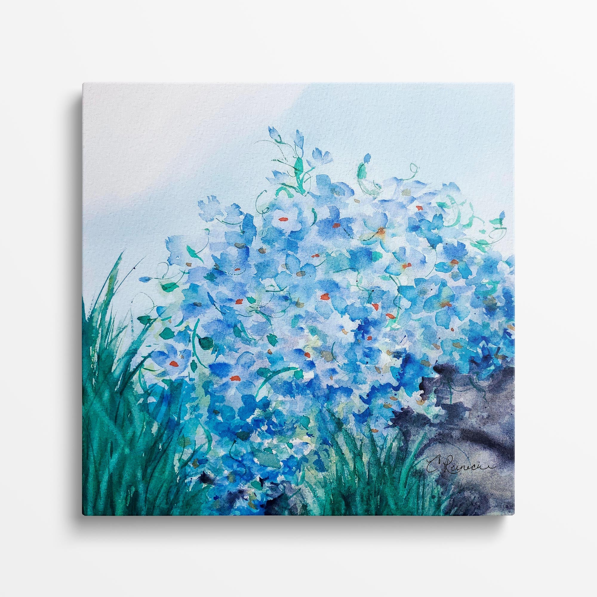 Forget Me Not Wall Art Print on Canvas by Conni Reinecke