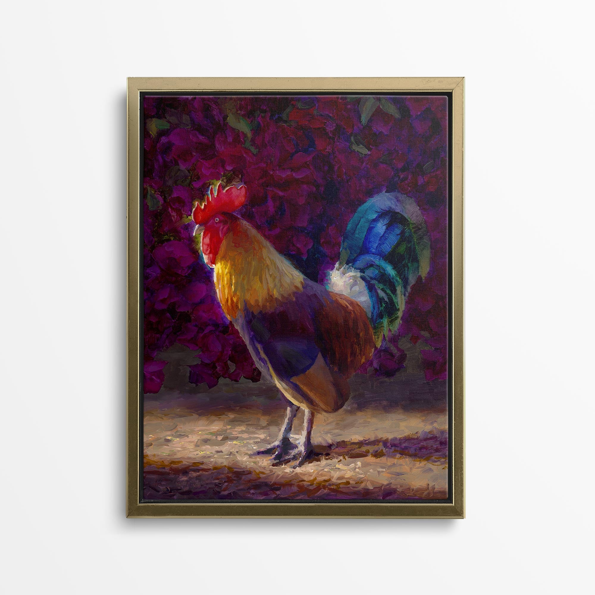 Kauai Rooster Wall Art Canvas by Karen Whitworth