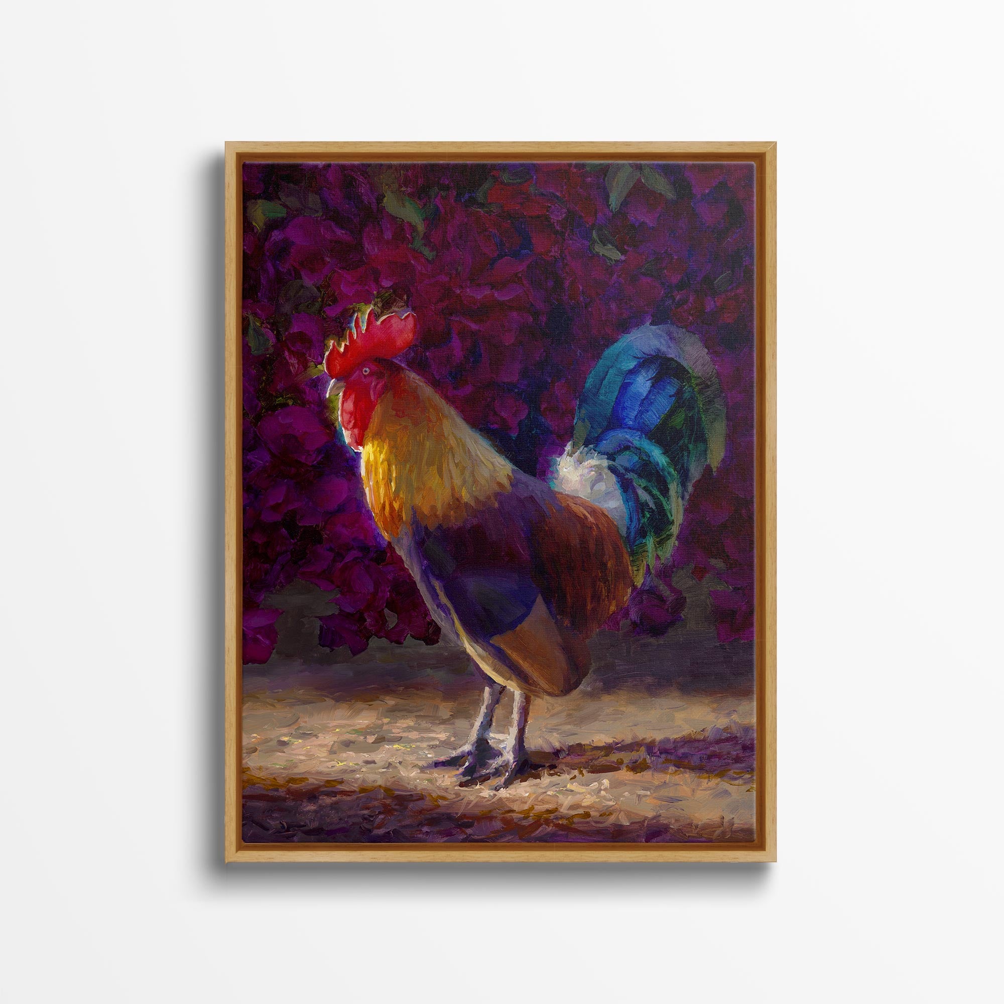 Kauai Rooster Wall Art Canvas by Karen Whitworth