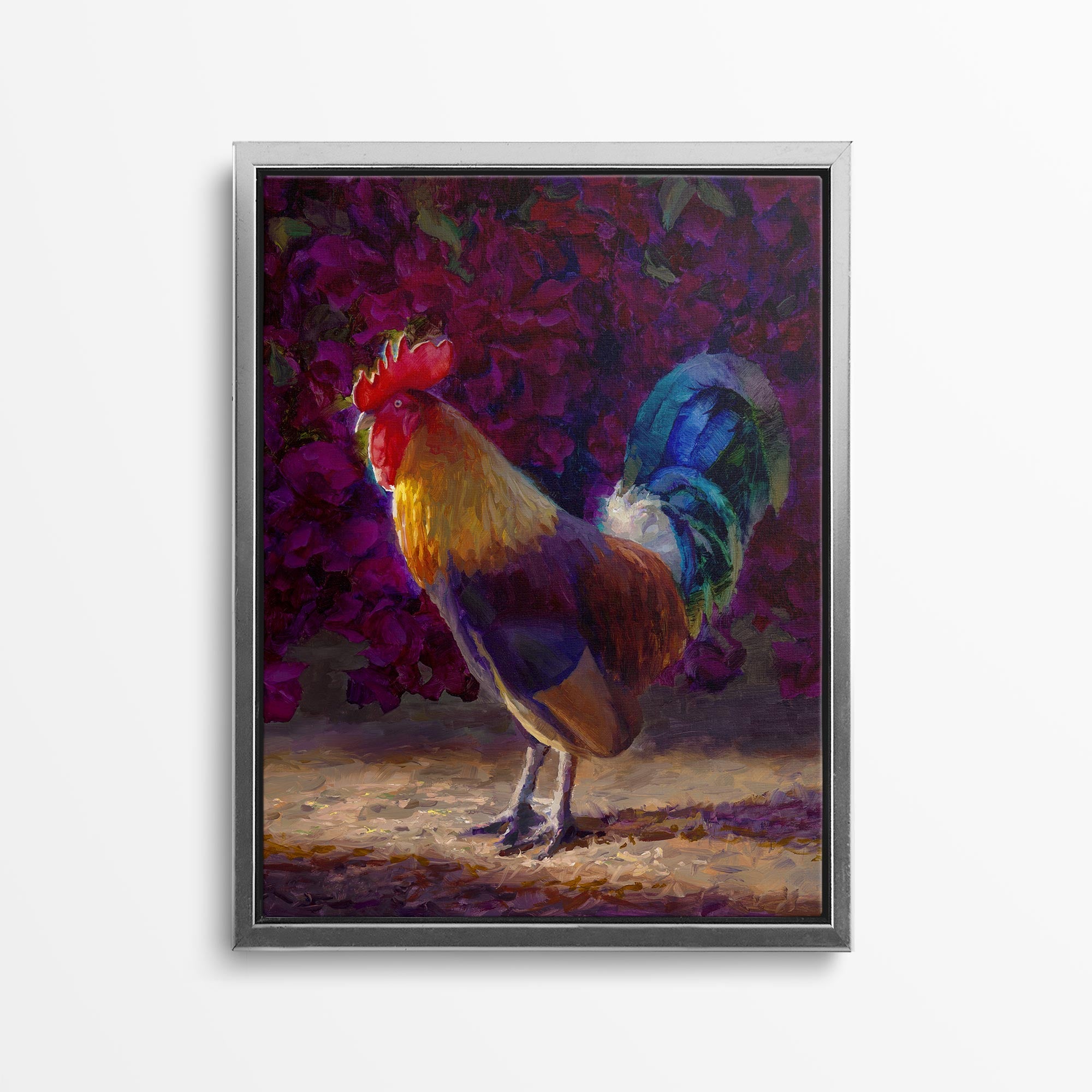 Kauai Rooster Wall Art Canvas by Karen Whitworth