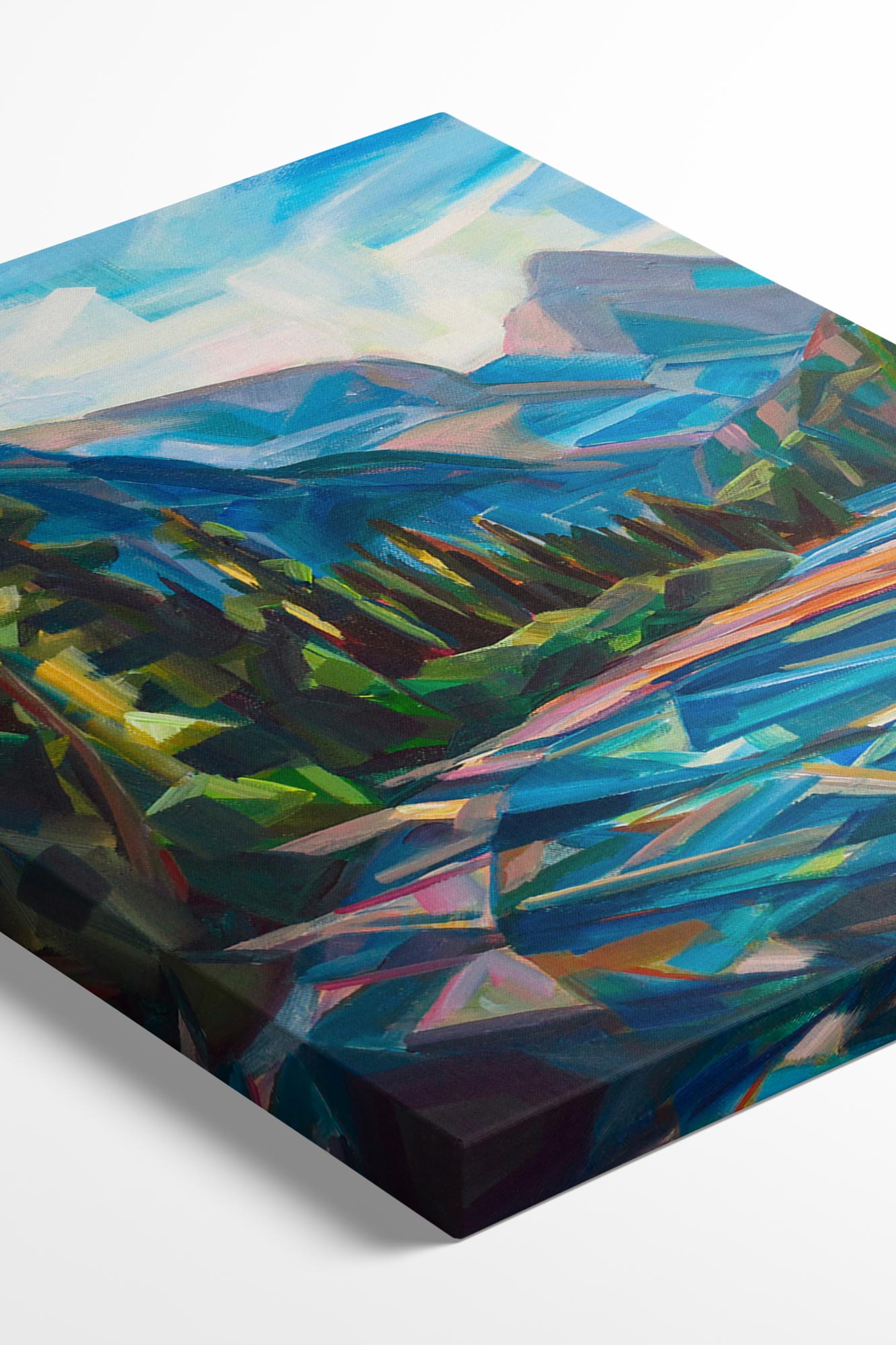 Waters Triangulate - Pacific Northwest Canvas Art of Mountain Landscape Painting by Brooke Borcherding