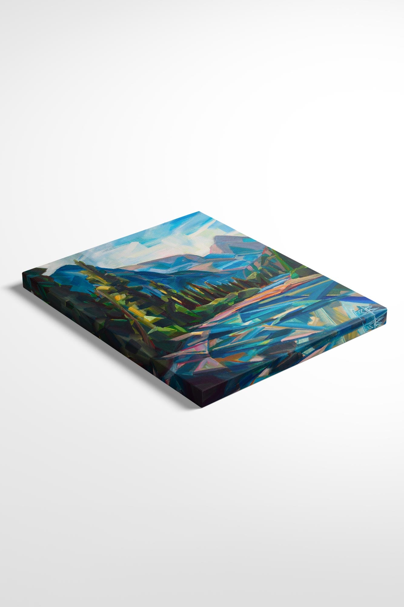 Waters Triangulate - Pacific Northwest Canvas Art of Mountain Landscape Painting by Brooke Borcherding