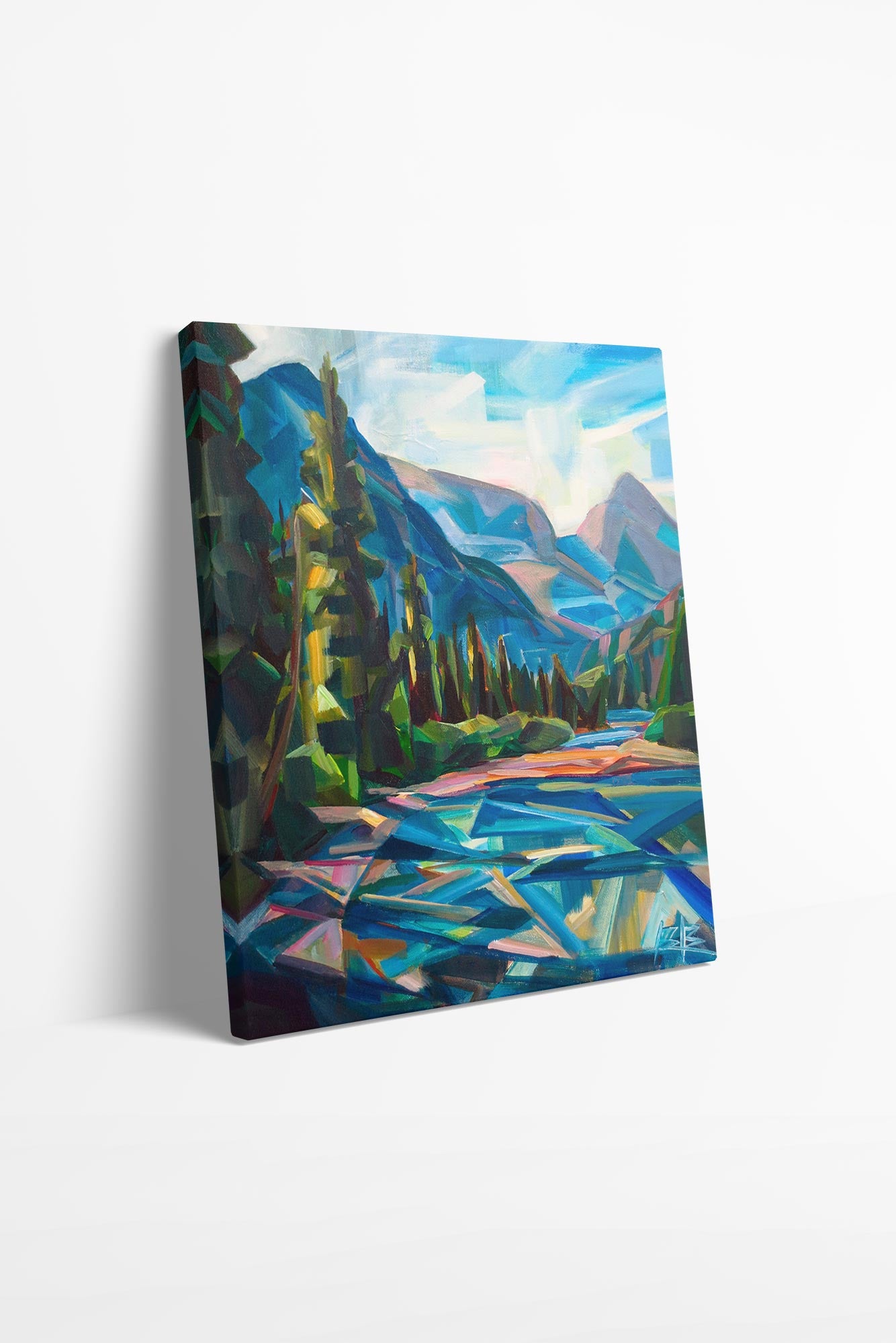 Waters Triangulate - Pacific Northwest Canvas Art of Mountain Landscape Painting by Brooke Borcherding