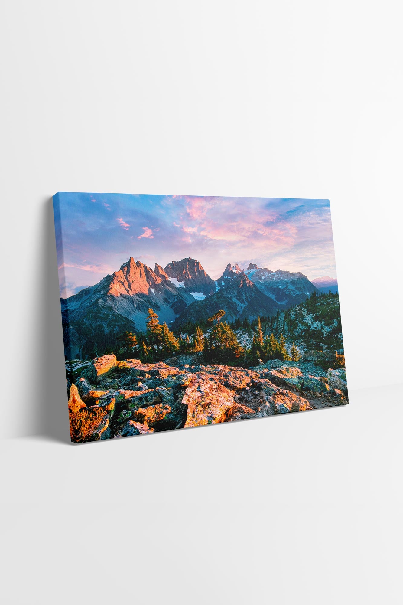 North Cascades Alpenglow - Mountain Wall Art Canvas Photo by Tobin Akehurst