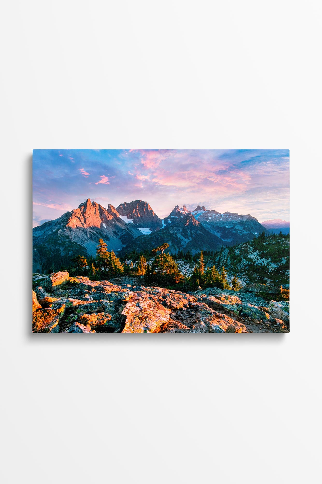 North Cascades Alpenglow - Mountain Wall Art Canvas Photo by Tobin Akehurst